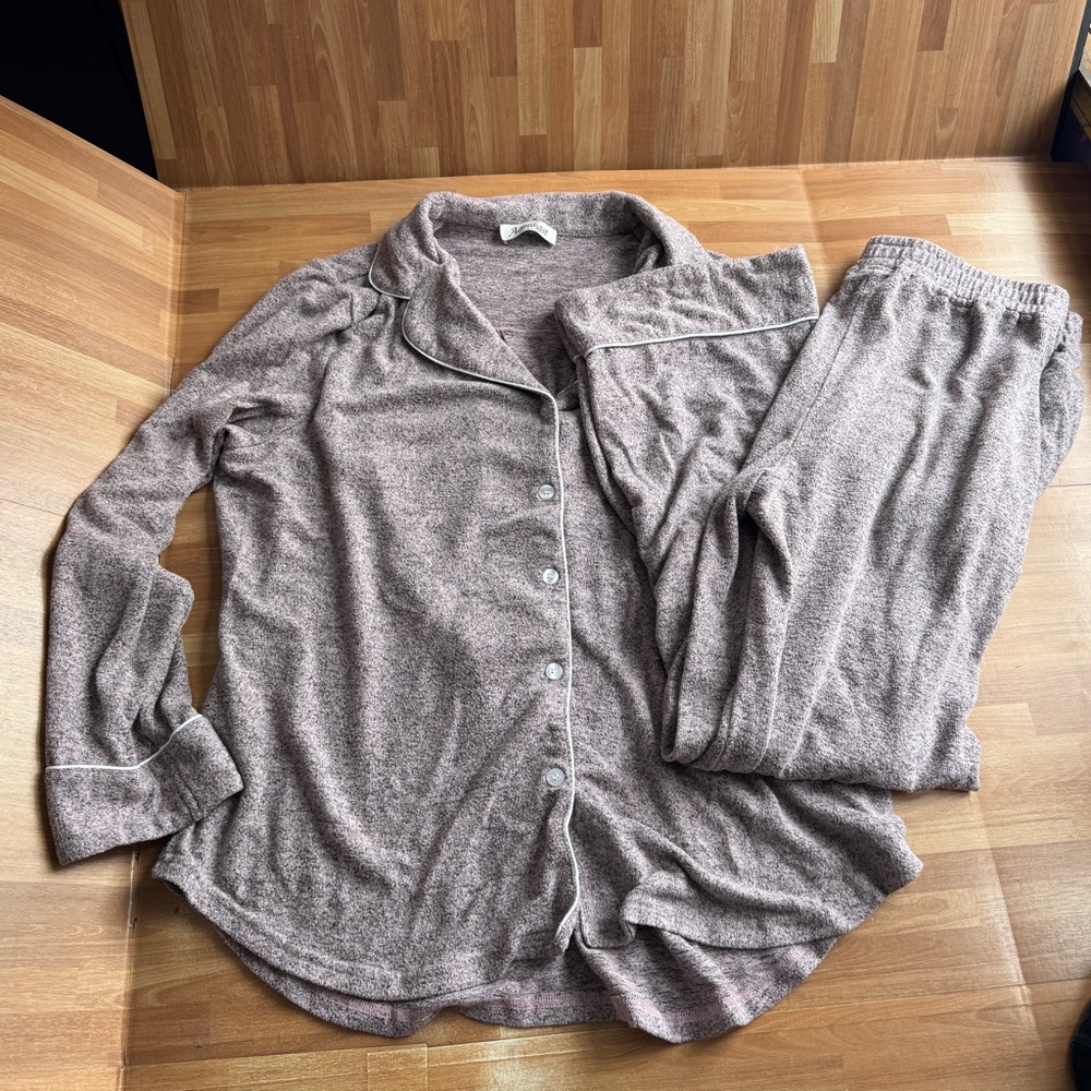 Aamkist women's pajama set size large pink/gray